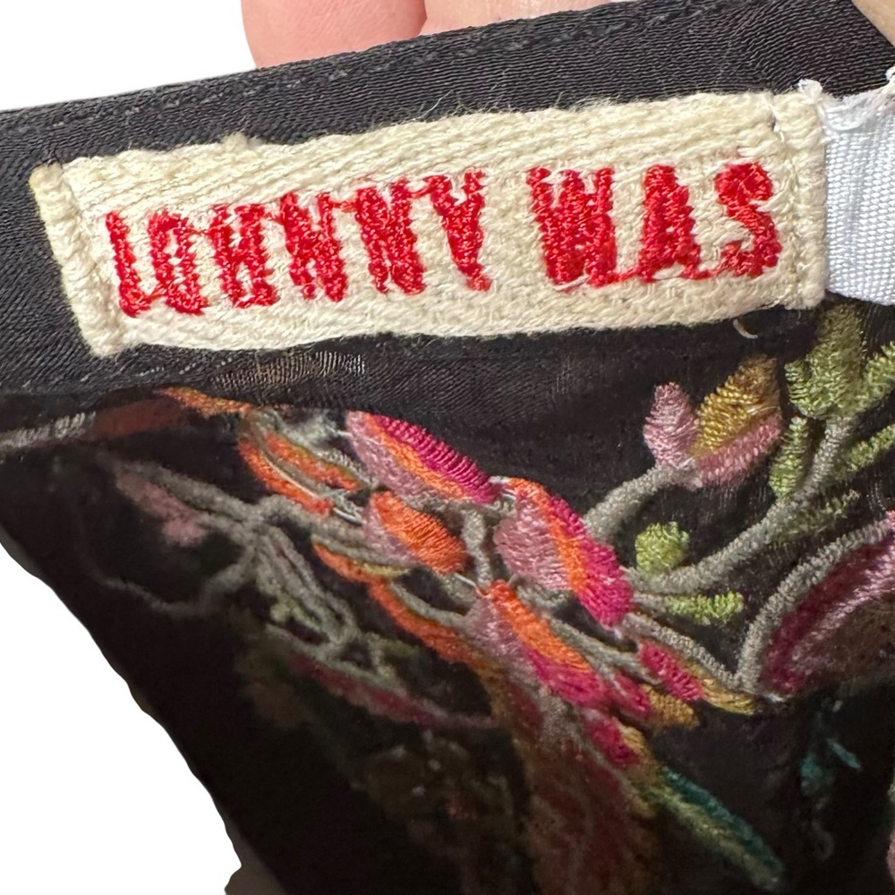 Johnny Was Embroidered Black Kimono with Fringe size L - Picture 5 of 6